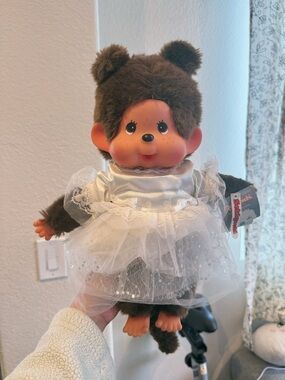 Monchhichi vintage bridal girl doll